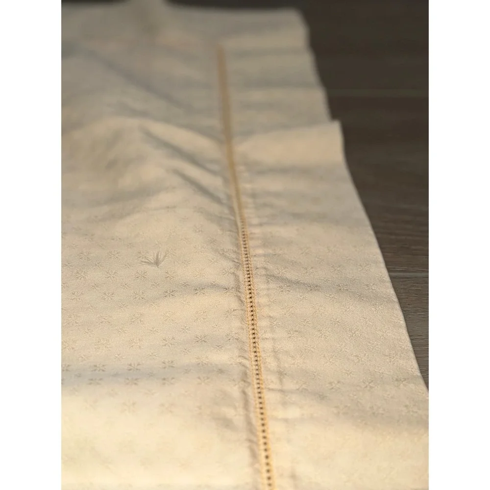Frette King Pillowcase Set Luxury Envelope Cotton‎ Jacquard Ivory Cream Shams